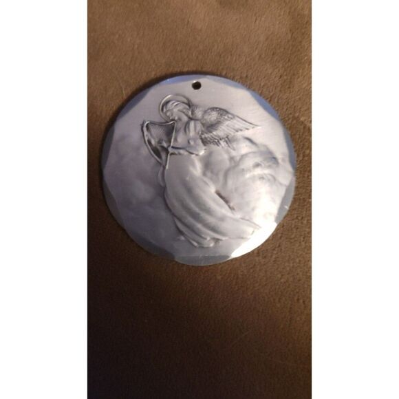 Wendell August Forge Christmas Ornament 1990 Angel with Harp Aluminum - Picture 3 of 3
